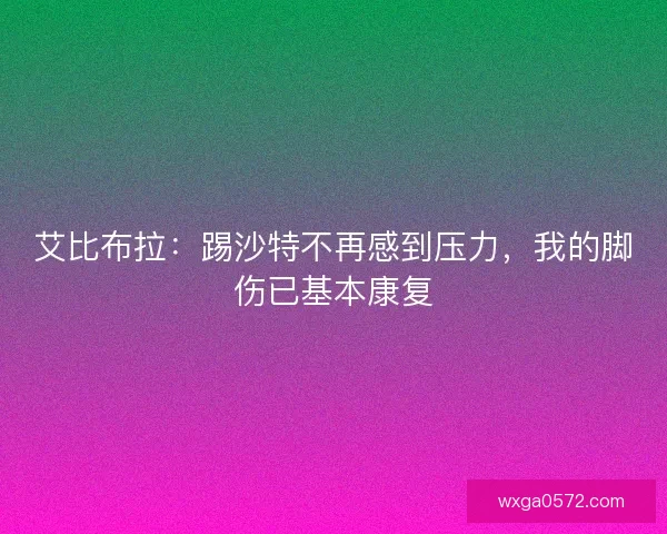 艾比布拉：踢沙特不再感到压力，我的脚伤已基本康复